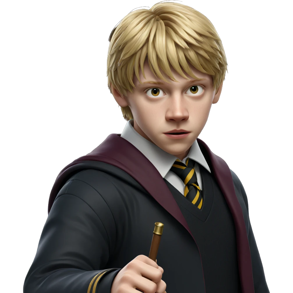 blonde boy in hogwarts uniform emoji