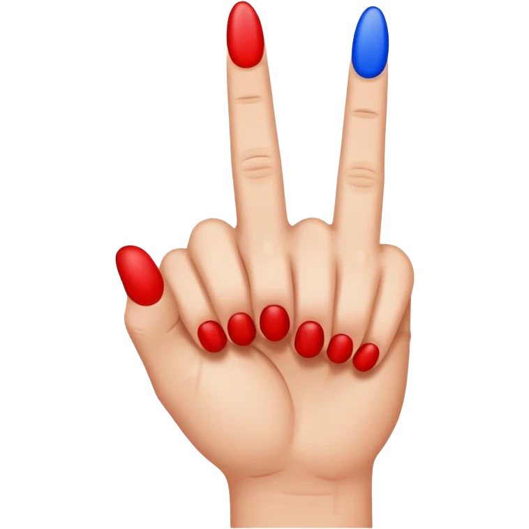 Red white n blue middle finger  emoji