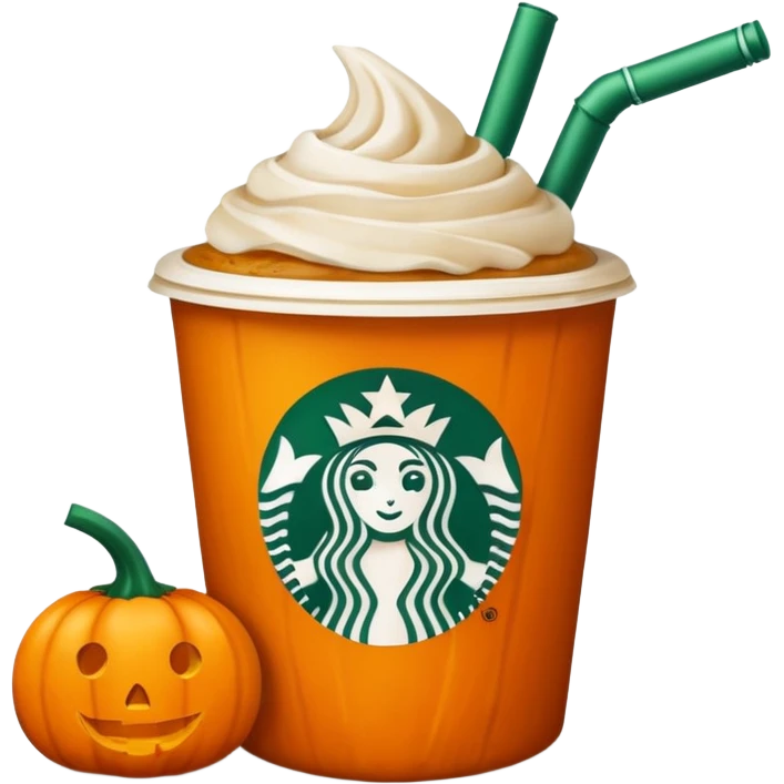 Starbucks coffee with logo pumpkin  emoji