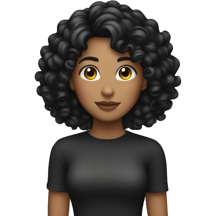 girl with curly black shor hair emoji