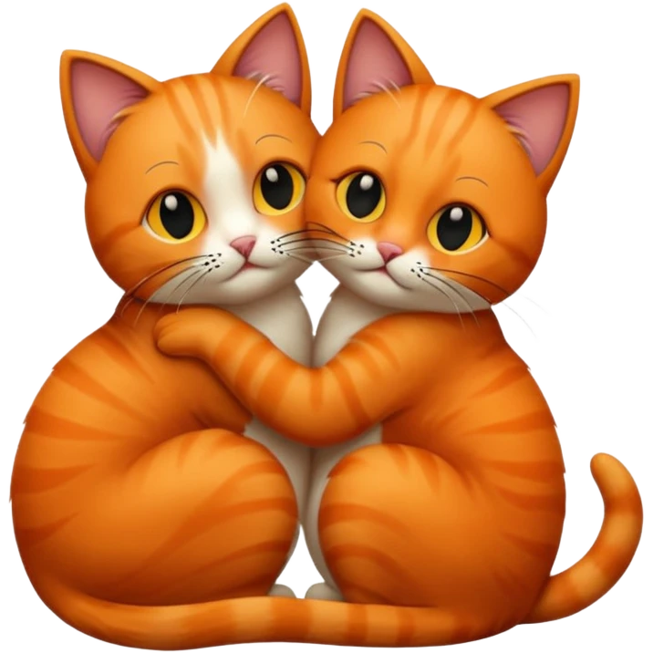Orange cat and black cat making out emoji