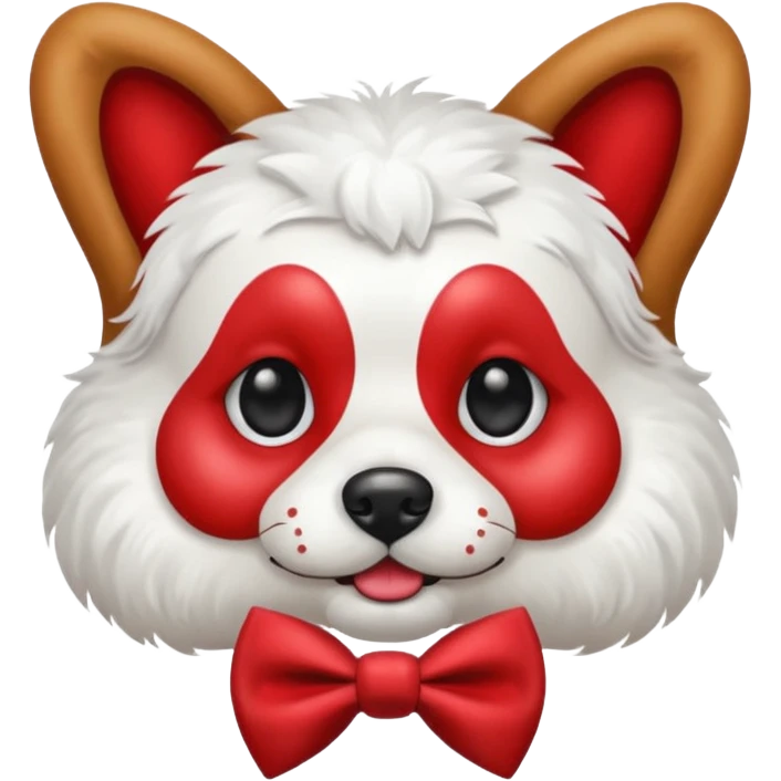 Dog clown, tie bow emoji
