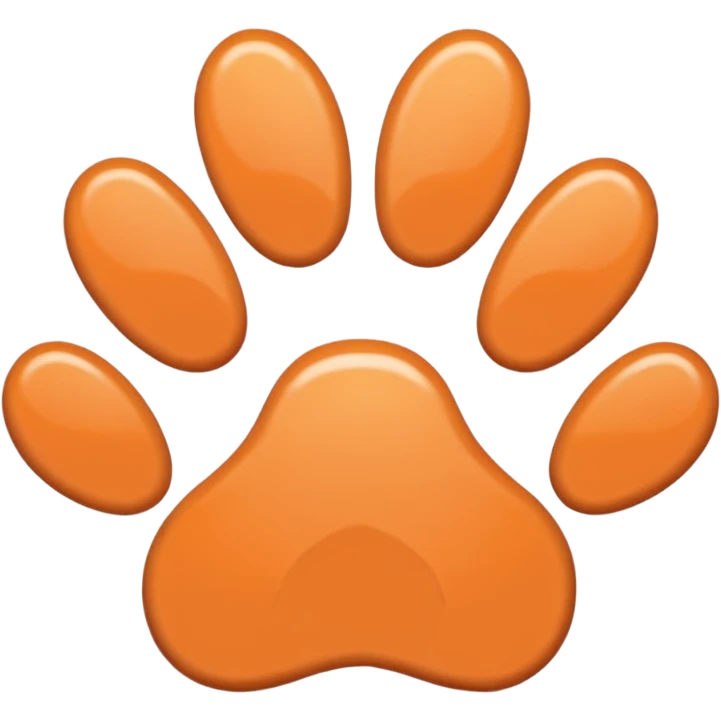 a pale pastel orange pawprint emoji