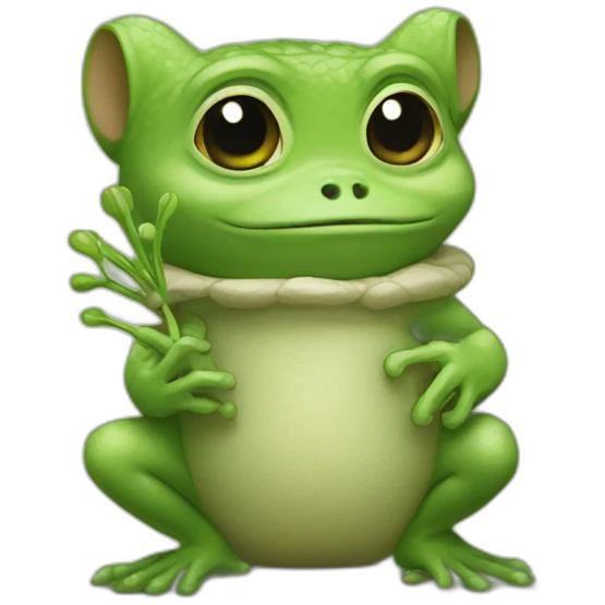grogu with frog emoji