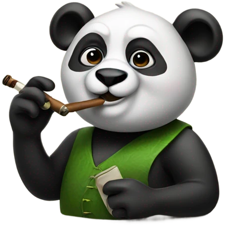 Cheeky panda smoking a pipe emoji