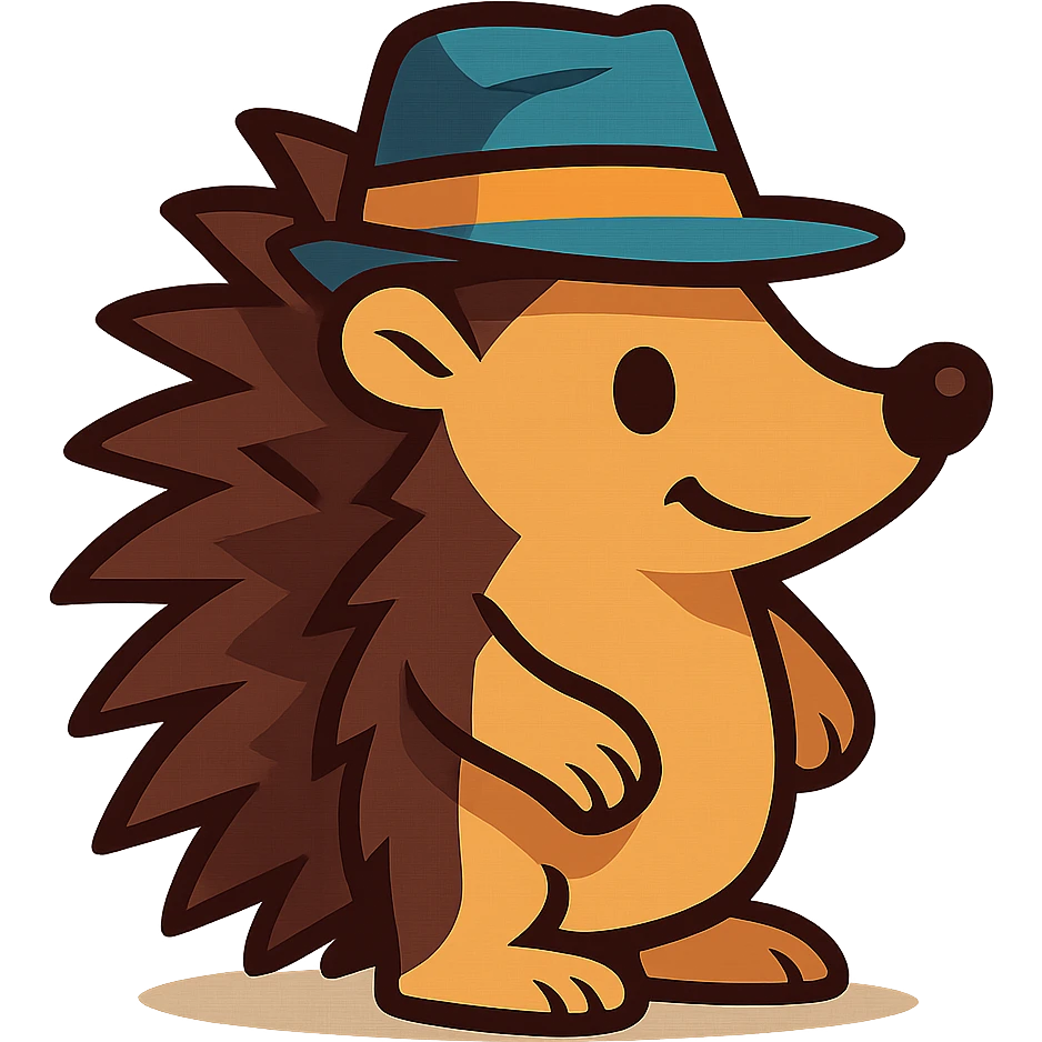 landak dengan topi emoji