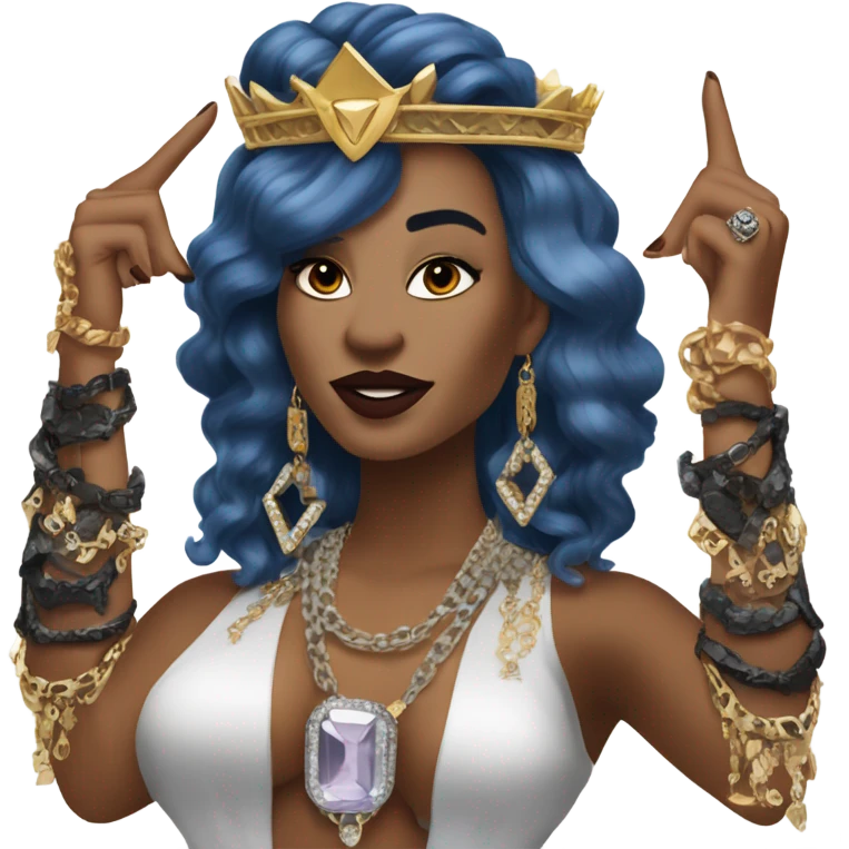 Use my image i am Deborah as a Queen of rock with jewelry emoji
