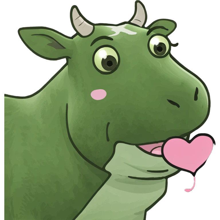 Cow blowing a kiss emoji