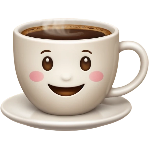 a cute cup of coffee with a smile emoji