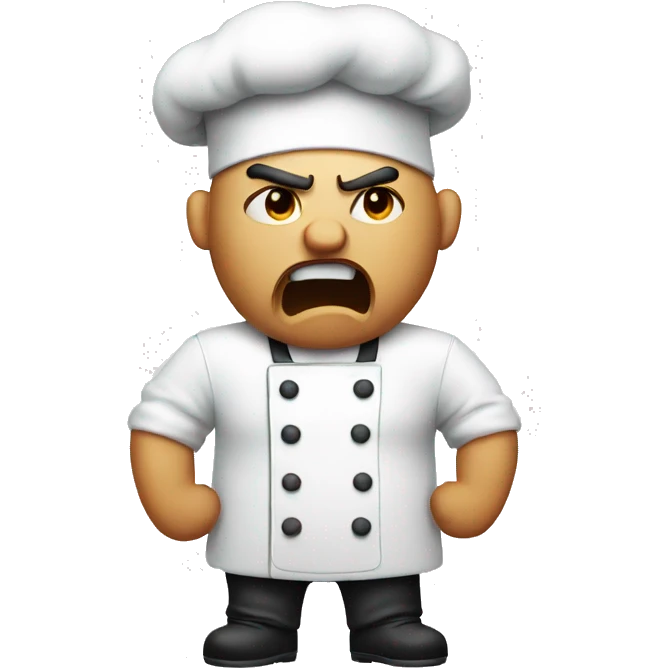 Angry chef making cookie emoji