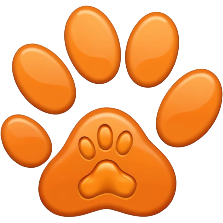 a pastel orange pawprint emoji