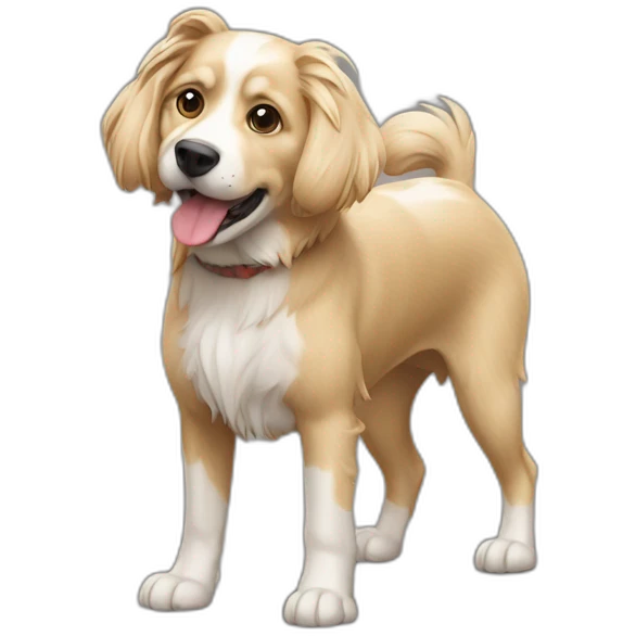 Chat sur un chien emoji