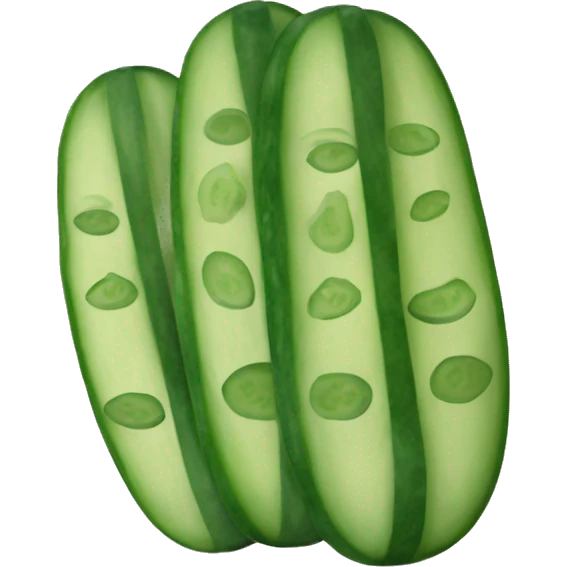 Smilling with cucumbers on eye emoji