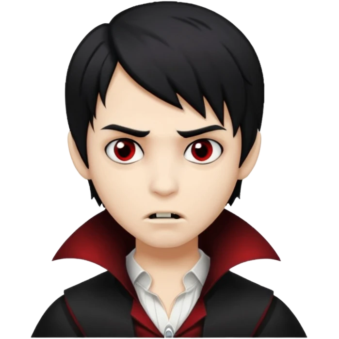 Boy, Vampire, Black Hair, medium long, emo, dark, spooky, brown skin emoji