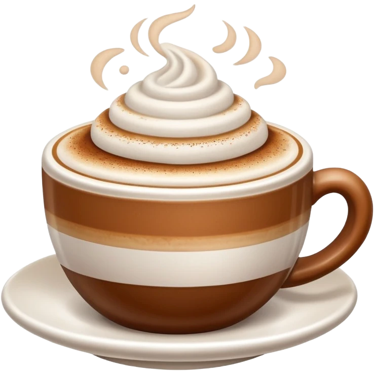 Cappuccino in big white cup without a face on it emoji