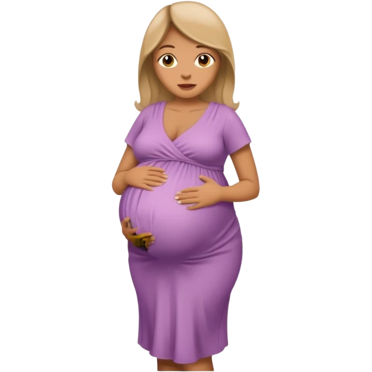 very heavily pregnant overdue lady emoji