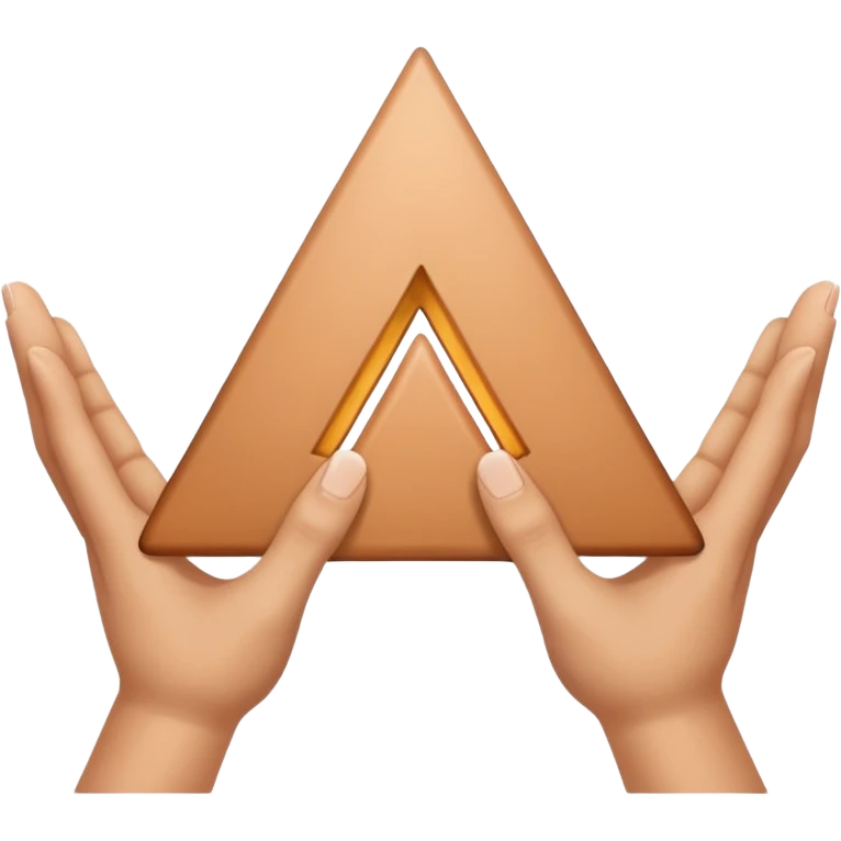 Similar to the heart hands emoji, this emoji should show a triangle created by the fingers of the hands where the two thumbs form the first side of the triangle and the remaining four fingers of each hand create one side each emoji