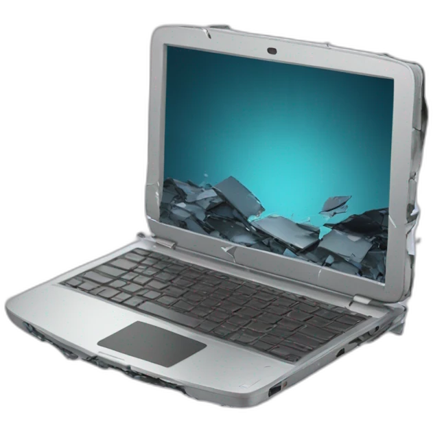 laptop broken in half emoji