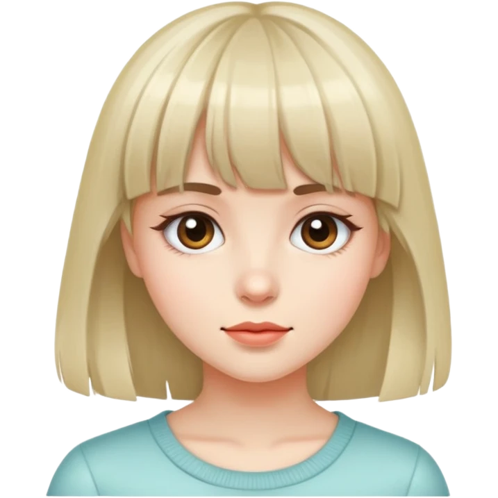 Girl with wispy bangs emoji
