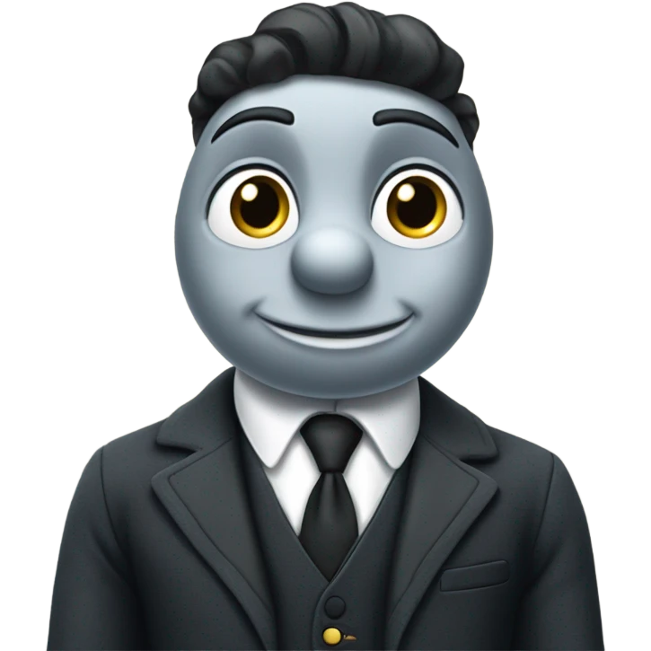 thomas the tank engine wearing a suit emoji