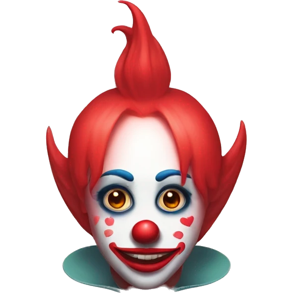 Payaso estilo aesthetic minimalista con corazones en los  ojos de enamorado  emoji
