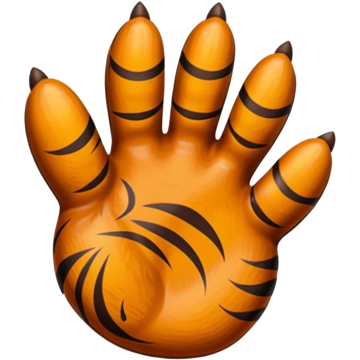 tiger paw five finger  emoji