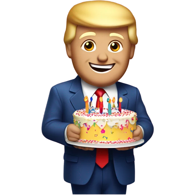 Trump with cake emoji