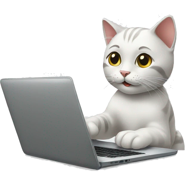 Cat playing with laptop emoji