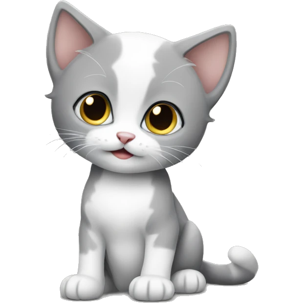 Grey and white kitten  emoji