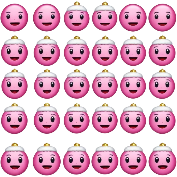 Cute pink Christmas and new years emojis emoji