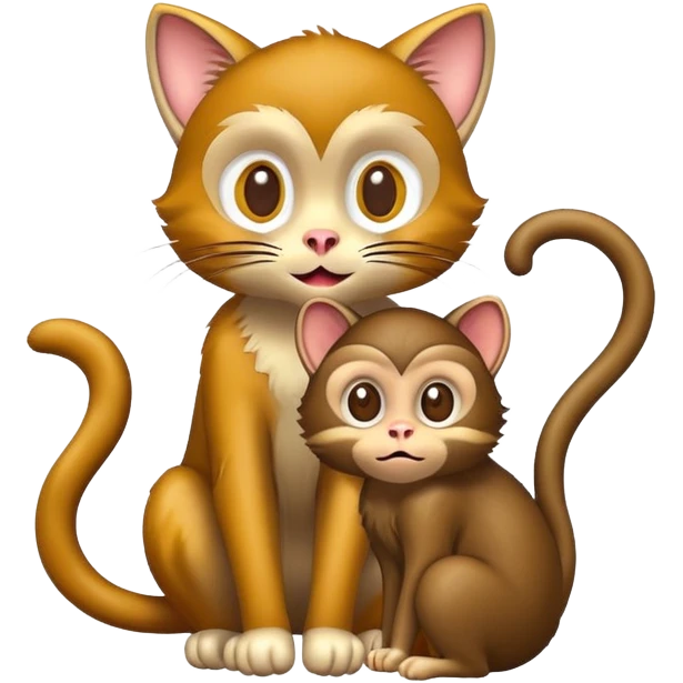 Cat with monkey emoji