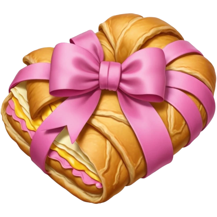 Croissant wrap with pink bow emoji
