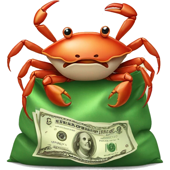 crab with a bag of money emoji