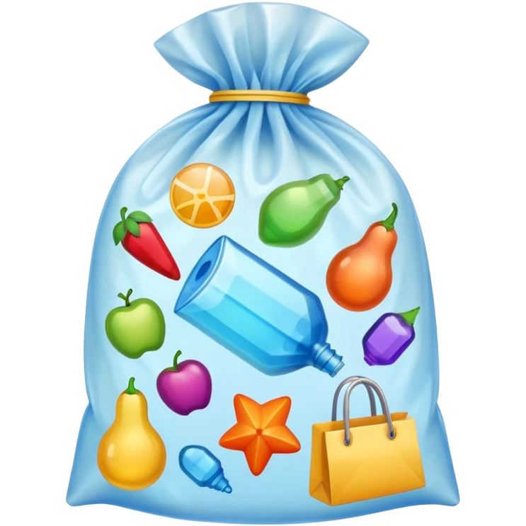 plastic bag emoji filled with stuff emoji