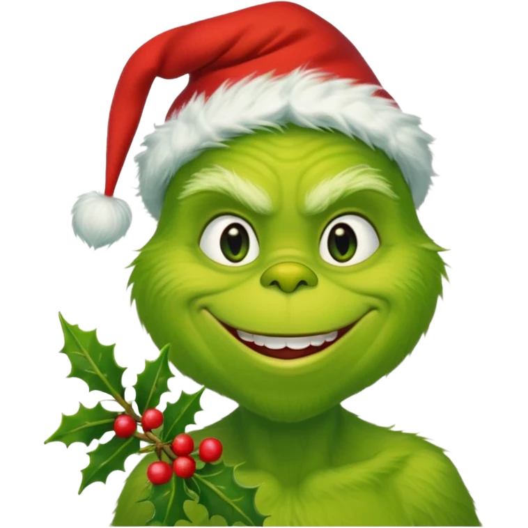 grinch with misteltoe emoji