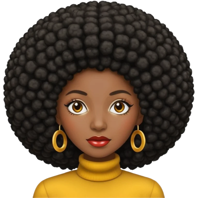 Lol black woman with an afro emoji