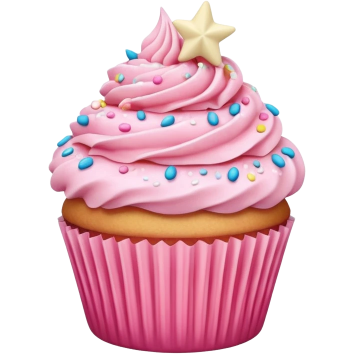 Cupcake with pink icing emoji