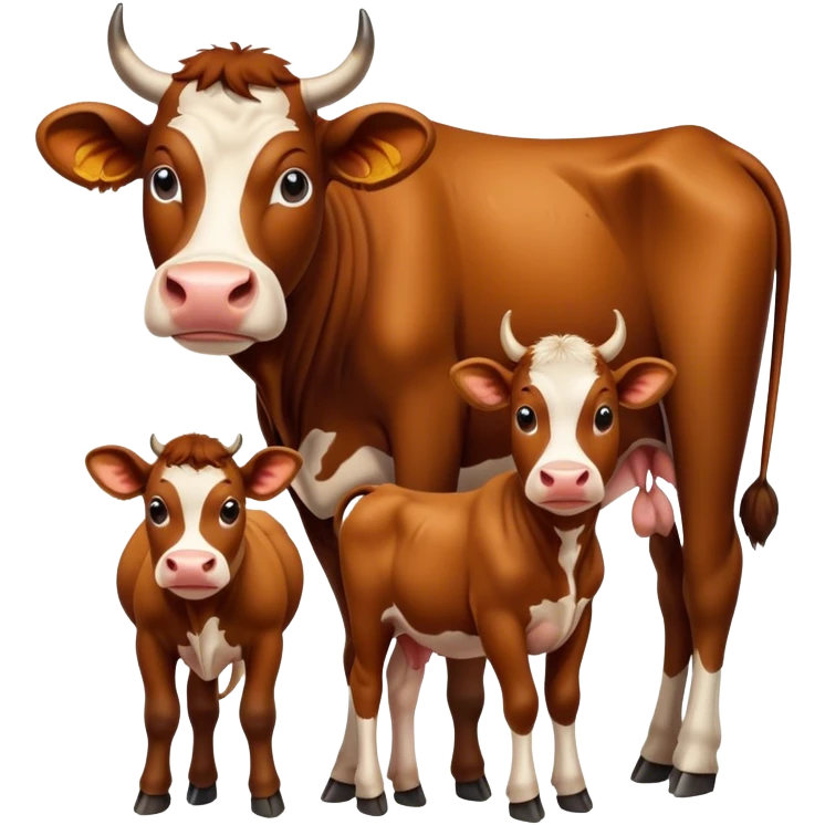 Famille Vache, taureau et leurs veau  emoji