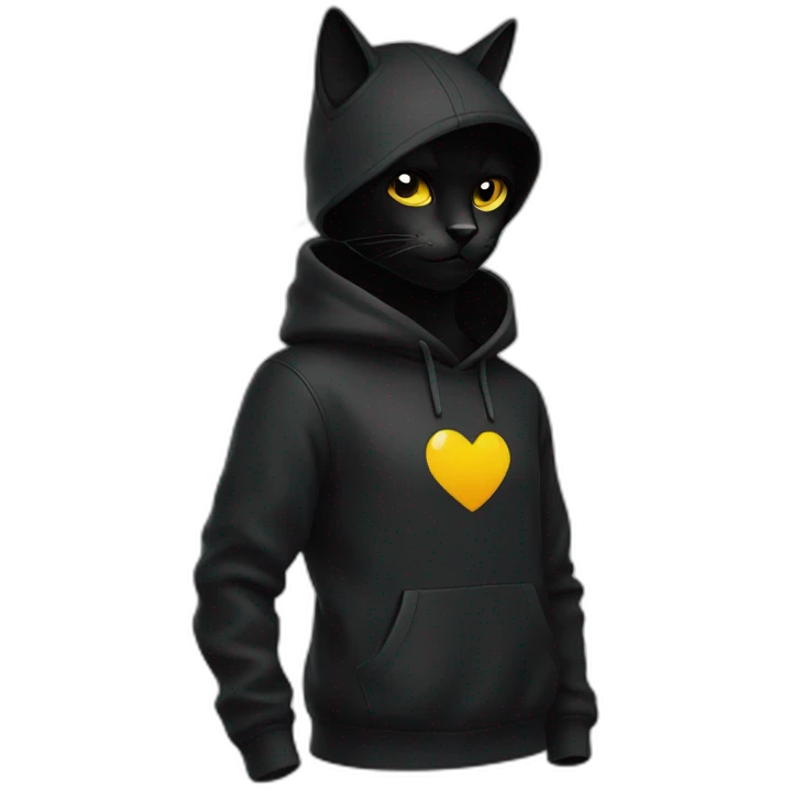 Chat noir avec un sweat emoji