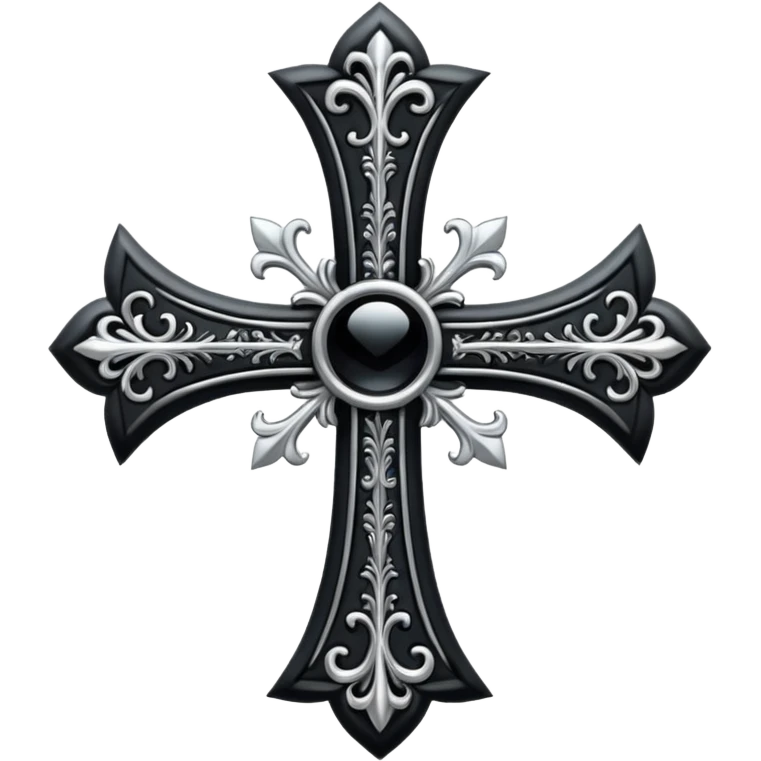 black goth cross emoji
