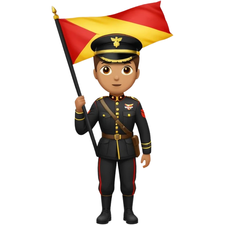 souldier caryying white,black,red,yellow flag emoji