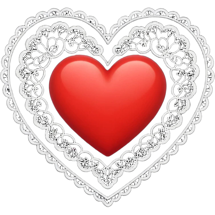 red and black heart with white lace emoji