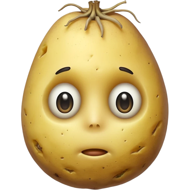 peeled potato vegetable frontal view emoji