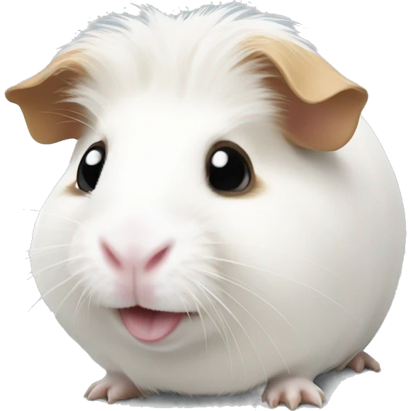 White guinea pig smiling emoji