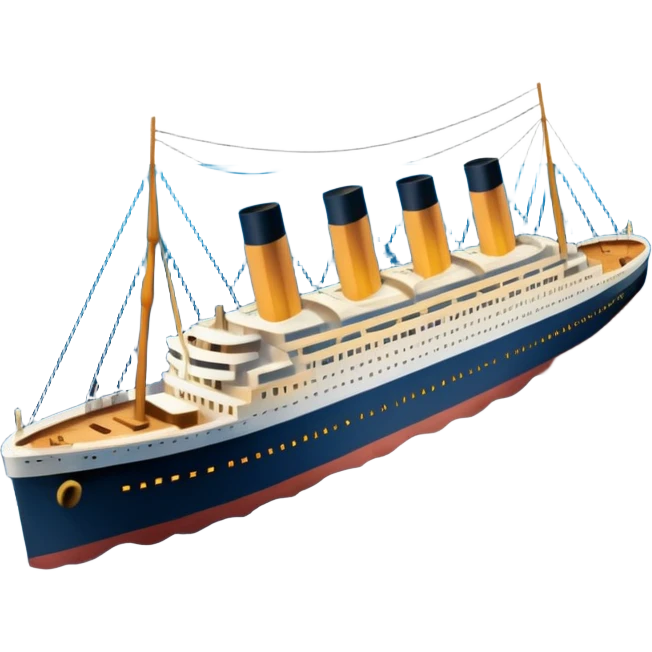 Make the Titanic sinking in the front In splits In the middle emoji