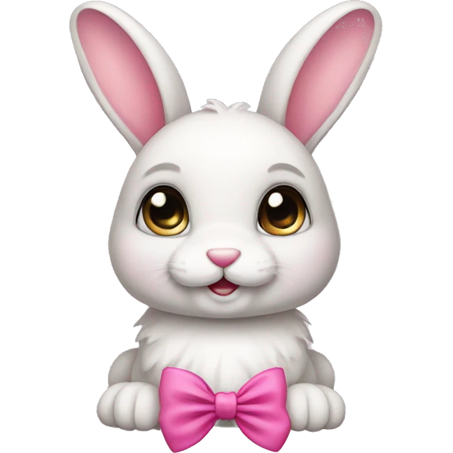 bunny with pink bow emoji