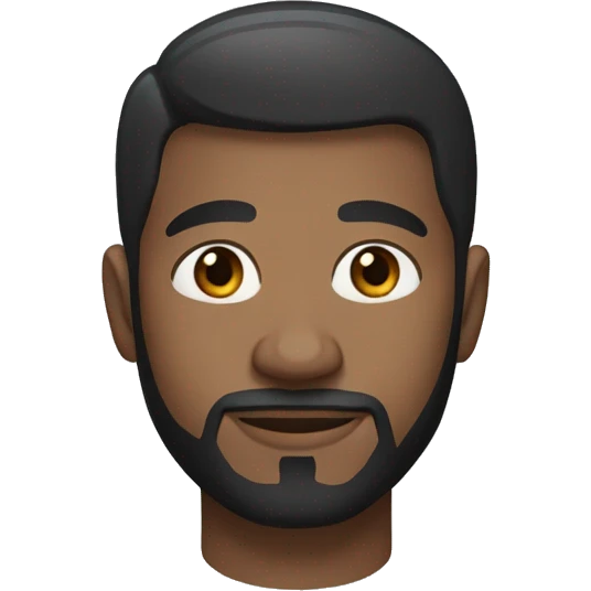 A head and shoulders shot of a 35 year old African-American man, with short black hair, with short beard facial hair,   with brown eyes wearing a t-shirt. emoji