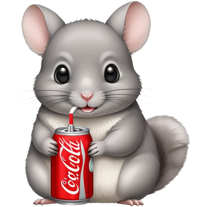 Chinchilla drinking Diet Coke  emoji
