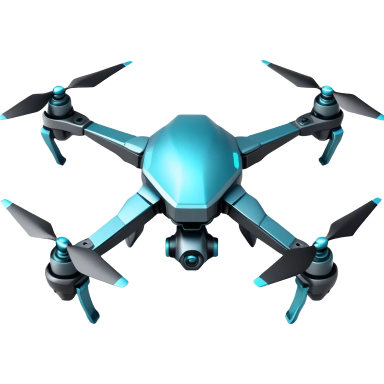 menacing combat drone with cyan accents emoji