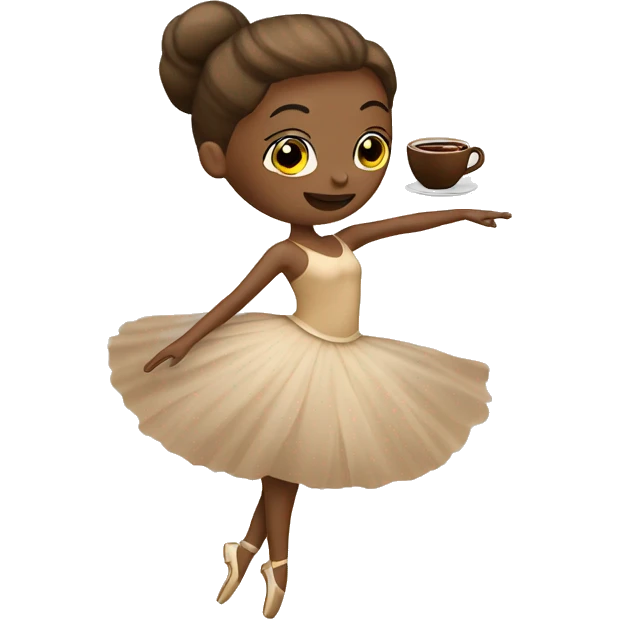Beige ballerina with coffee emoji